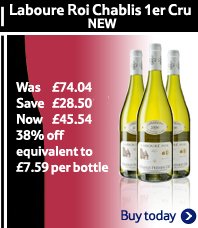 Laboure Roi Chablis 1er cru NEW Was £74.04 Save £28.50 Now £45.54 28% off equivalent to £7.59 per bottle