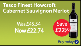 Tesco Finest Howcroft Cabernet Sauvignon Merlot Was £45.54 Now £22.74 Save £22.80 Buy today 