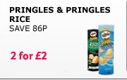 Pringles and Pringles Rice 2 for 2 GBP Save 86p