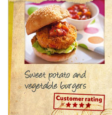 Sweet potato and vegetable burgers - Customer rating ****
