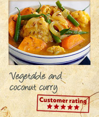 Vegetable and coconut curry - Customer rating *****