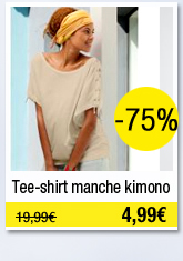 Tee shirt manche kimono à 4,99 euros