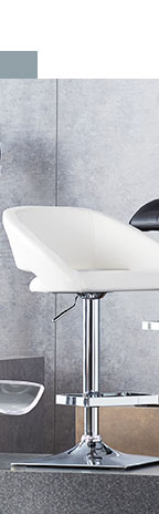 Gustavo Chrome and White Swivel Seat Adjustable Barstool