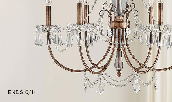 Phillipa 30" Wide Copper and Crystal 6-Light Chandelier