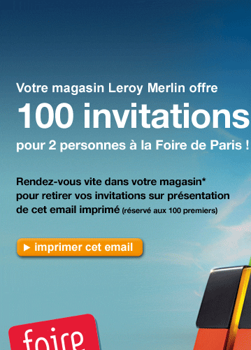 100 invitations pour la Foire de Paris