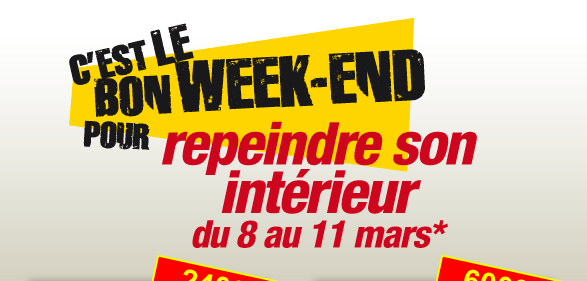 C’est le bon week-end pour repeindre son intérieur du 8 au 11 mars*