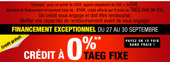 Financement exceptionnel du 27 au 30 septembre