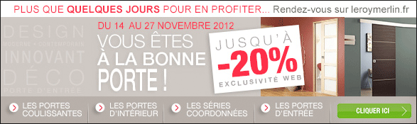 Du 14 au 27 novembre, -20% sur les portes