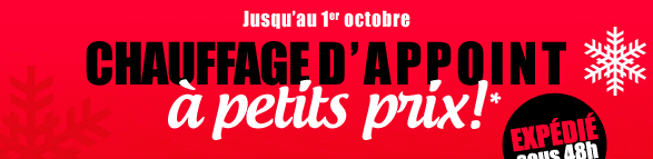 Jusqu'au 1er octobre, chauffage d'appoint à petits prix !*
