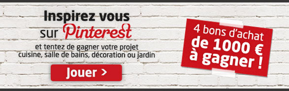 Inspirez-vous sur Pinterest, 4 bons d'achat de 1000€ à gagner !