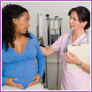 nurse with pregnant woman
