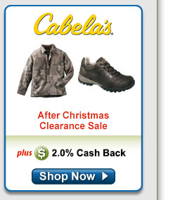 Cabela's- After Christmas Clearance Sale 2% CB