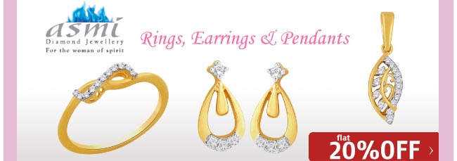 Asmi Ring, Earrings & Pendants Flat 20% off