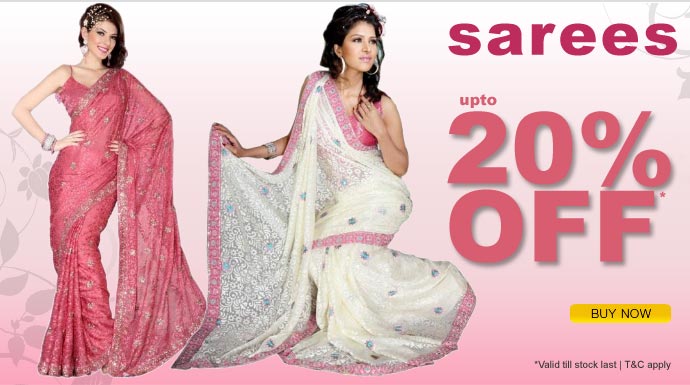 Sarees upto 20% off - Buy Now