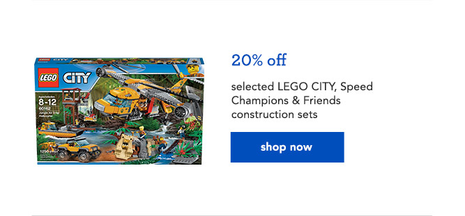 selected LEGO CITY, Speed Champions & Friends construction sets